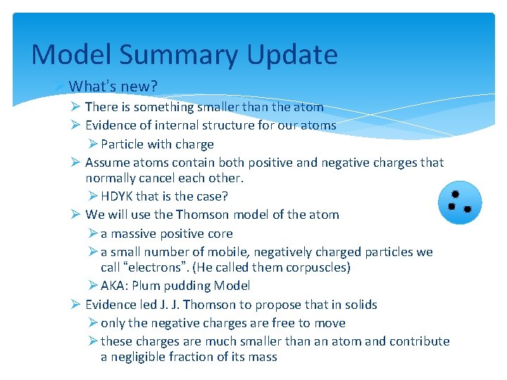 Model Summary Update Ø What’s new? Ø There is something smaller than the atom