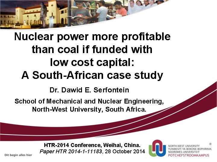 Nuclear power more profitable than coal if funded with low cost capital: A South-African