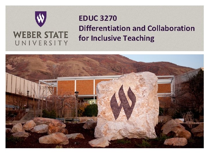 EDUC 3270 Differentiation and Collaboration for Inclusive Teaching 