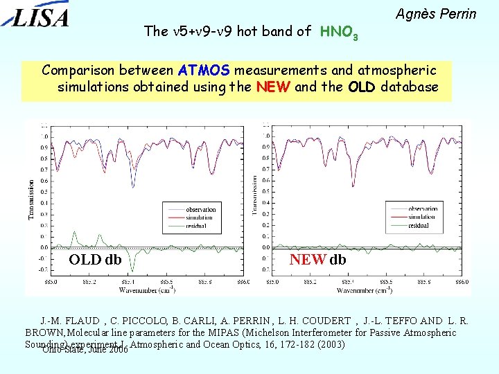 The n 5+n 9 -n 9 hot band of HNO 3 Agnès Perrin Comparison