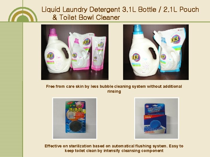 Liquid Laundry Detergent 3. 1 L Bottle / 2. 1 L Pouch & Toilet