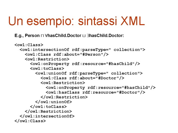 Un esempio: sintassi XML 