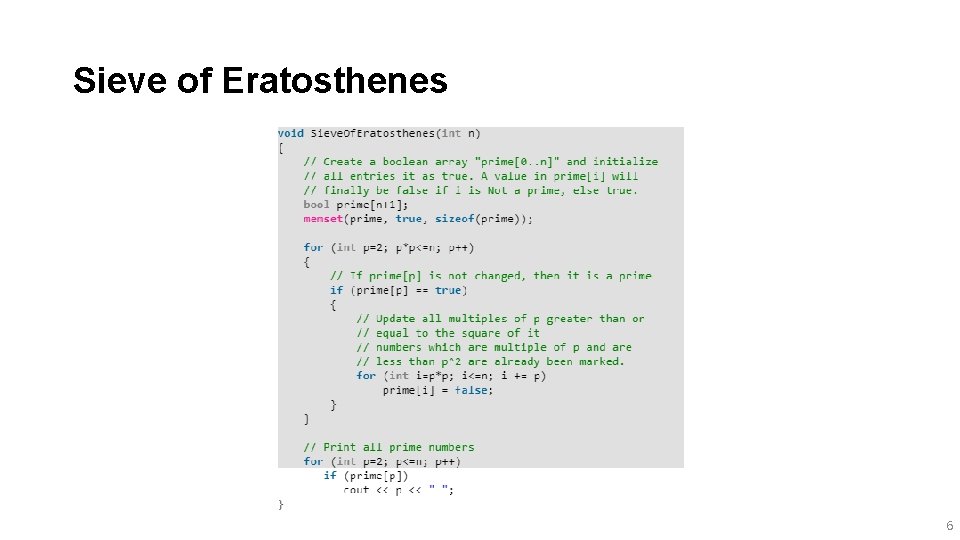 Sieve of Eratosthenes 6 