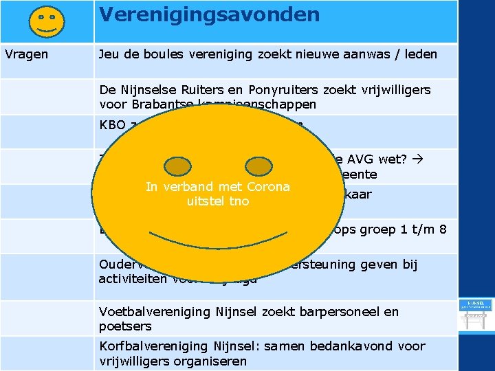 Verenigingsavonden Vragen Jeu de boules vereniging zoekt nieuwe aanwas / leden De Nijnselse Ruiters