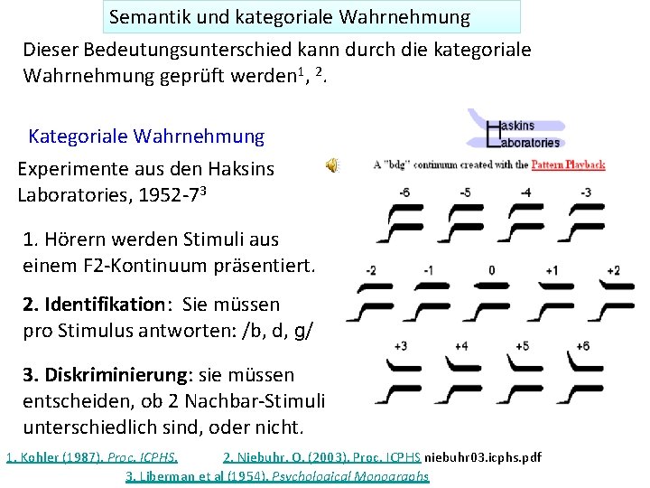 Semantik und kategoriale Wahrnehmung Dieser Bedeutungsunterschied kann durch die kategoriale Wahrnehmung geprüft werden 1,