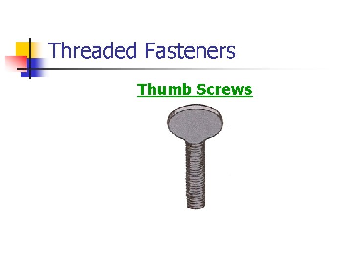 Threaded Fasteners Thumb Screws 