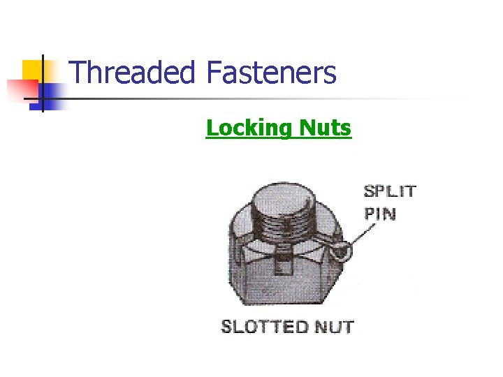 Threaded Fasteners Locking Nuts 