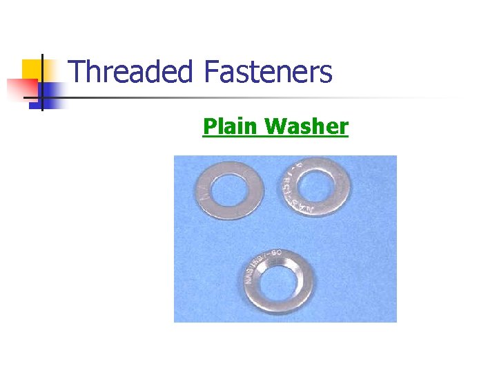 Threaded Fasteners Plain Washer 