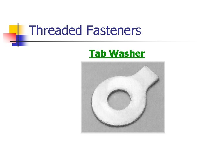 Threaded Fasteners Tab Washer 