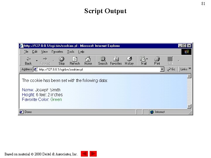 81 Script Output Based on material 2000 Deitel & Associates, Inc. 