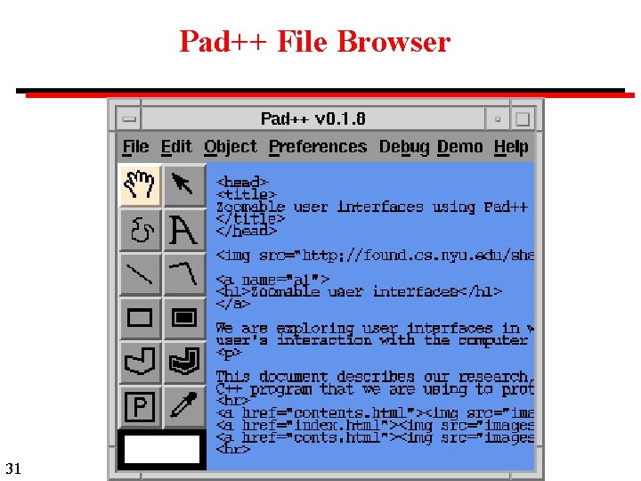 Pad++ File Browser 31 