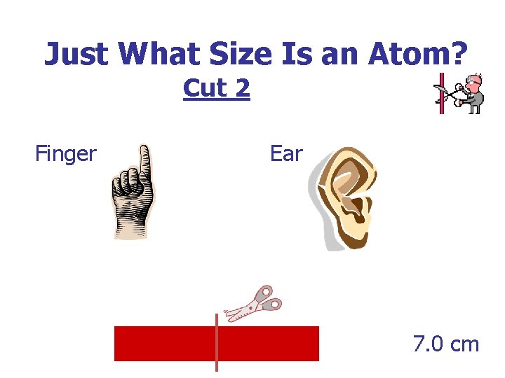 Just What Size Is an Atom? Cut 2 Finger Ear 7. 0 cm 