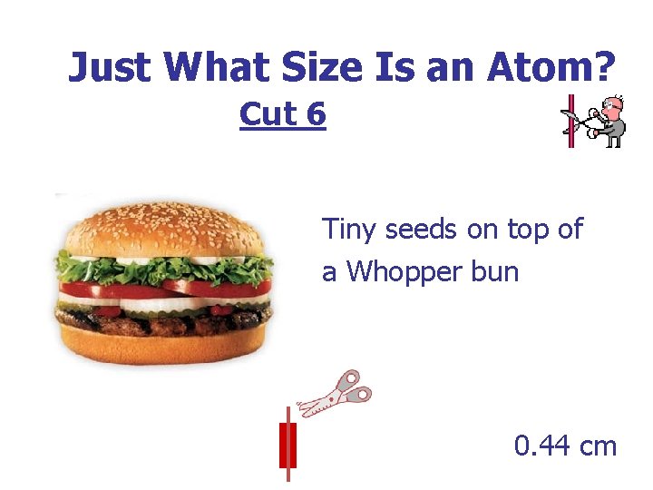 Just What Size Is an Atom? Cut 6 Tiny seeds on top of a