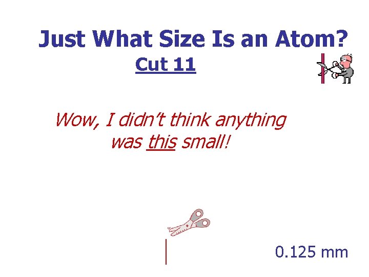 Just What Size Is an Atom? Cut 11 Wow, I didn’t think anything was