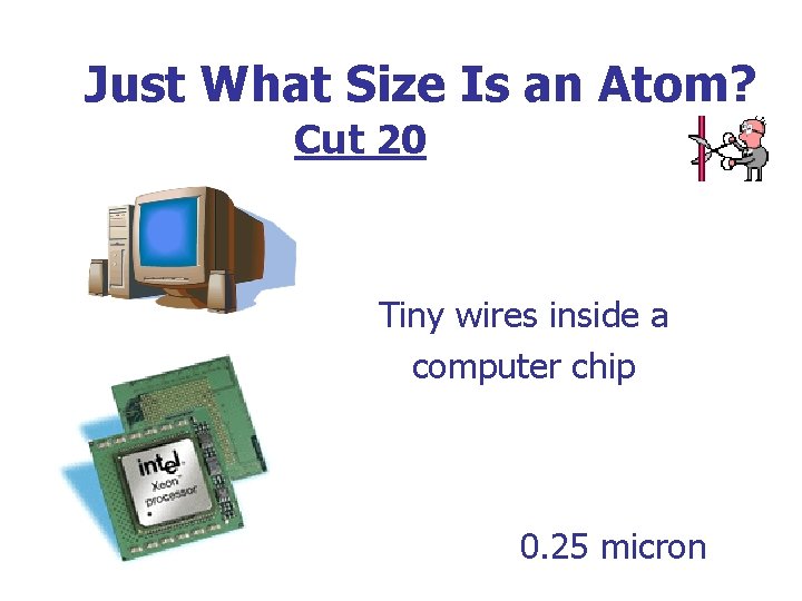 Just What Size Is an Atom? Cut 20 Tiny wires inside a computer chip