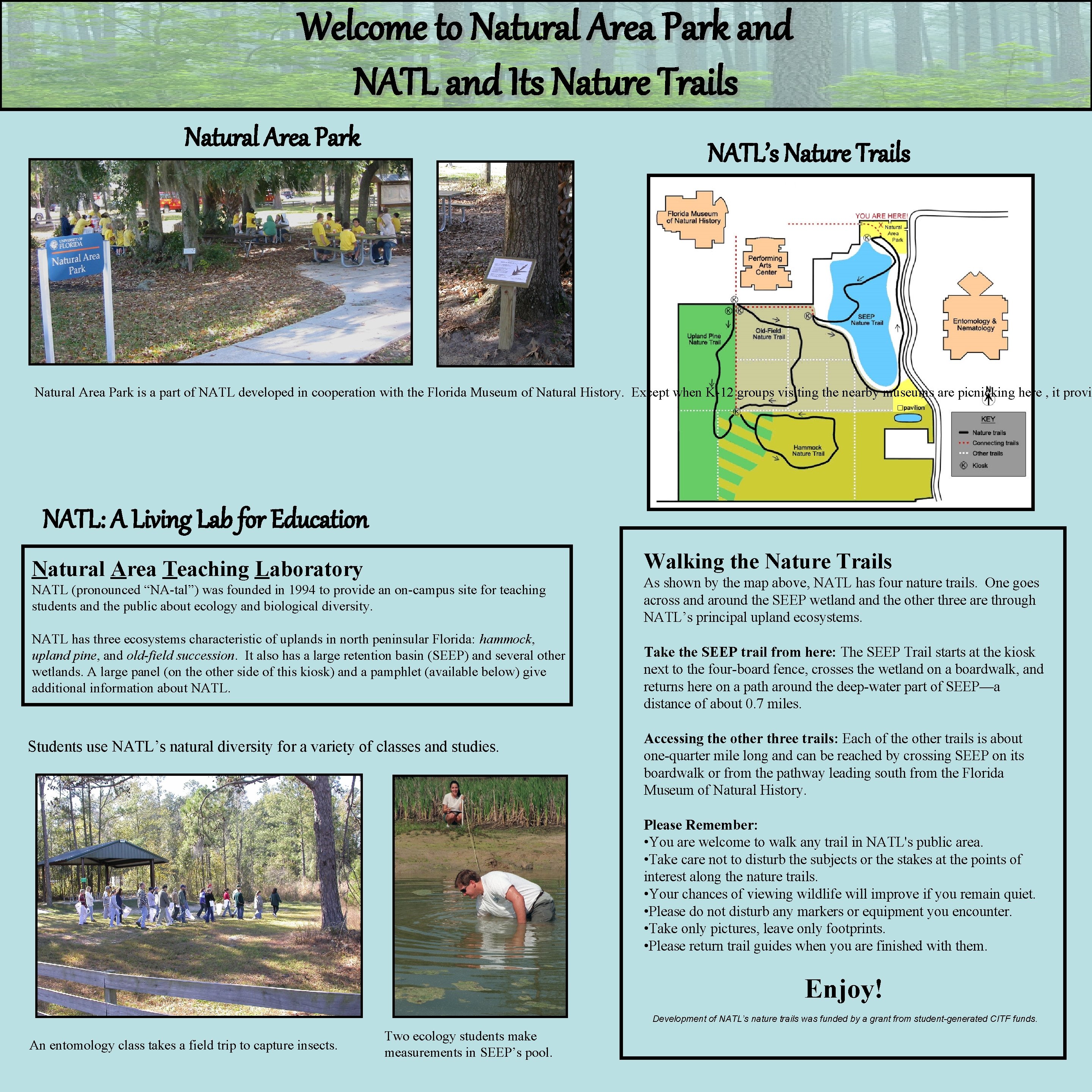 Welcome to Natural Area Park and NATL and Its Nature Trails Natural Area Park