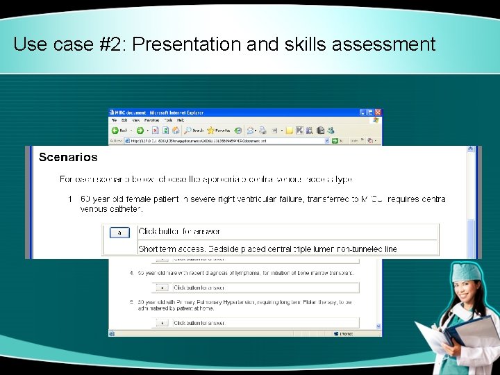 Use case #2: Presentation and skills assessment 
