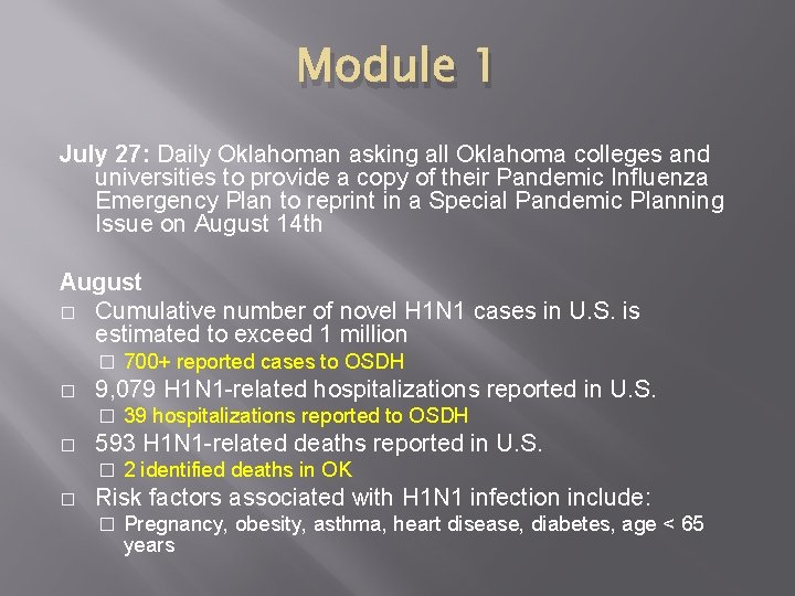 Module 1 July 27: Daily Oklahoman asking all Oklahoma colleges and universities to provide