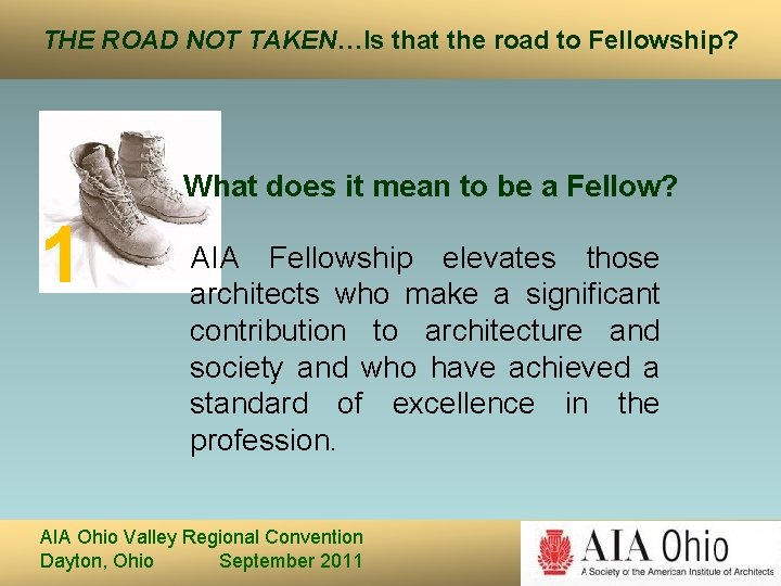 THE ROAD NOT TAKEN…Is that the road to Fellowship? What does it mean to