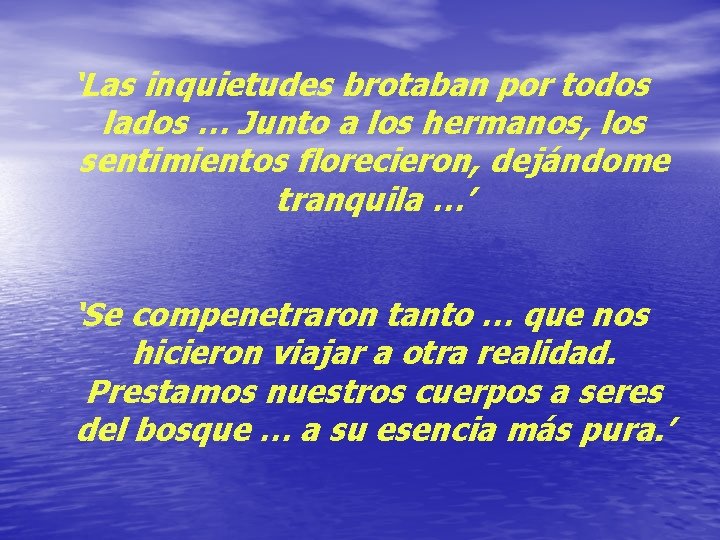 ‘Las inquietudes brotaban por todos lados … Junto a los hermanos, los sentimientos florecieron,