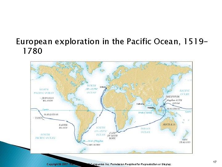 European exploration in the Pacific Ocean, 15191780 Copyright © 2007 The Mc. Graw-Hill Companies