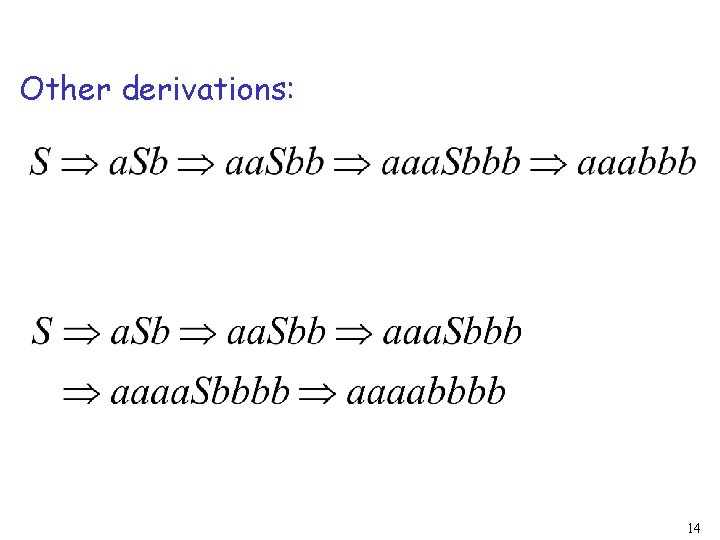 Other derivations: 14 