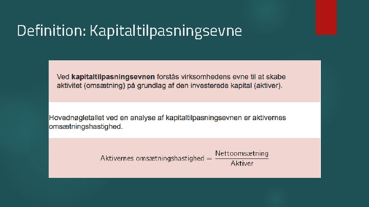 Definition: Kapitaltilpasningsevne 