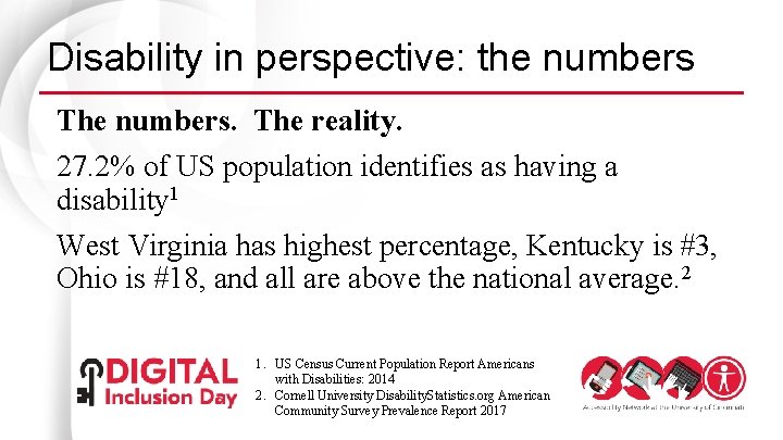 Numbers Disability Accessibility 101 Heidi Pettyjohn Amanda Calvert August 2