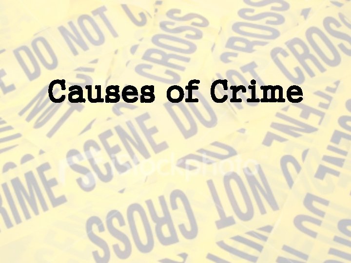 Causes of Crime 