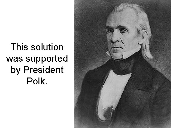 This solution was supported by President Polk. 