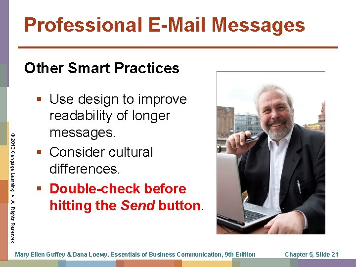Professional E-Mail Messages Other Smart Practices © 2013 Cengage Learning ● All Rights Reserved