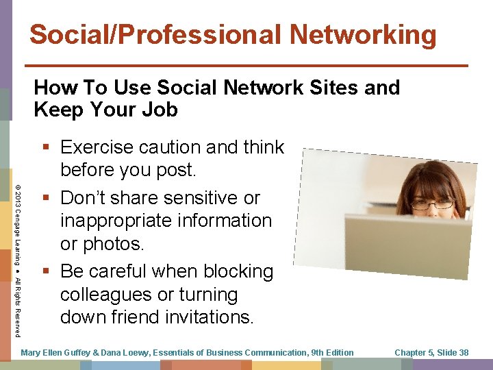 Social/Professional Networking How To Use Social Network Sites and Keep Your Job © 2013