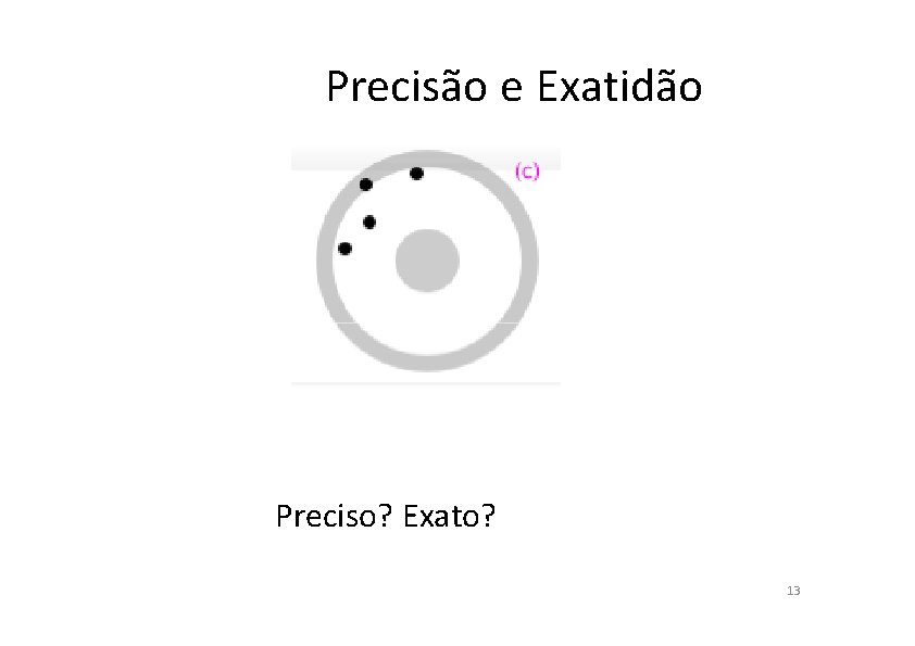 Precisão e Exatidão Preciso? Exato? 13 