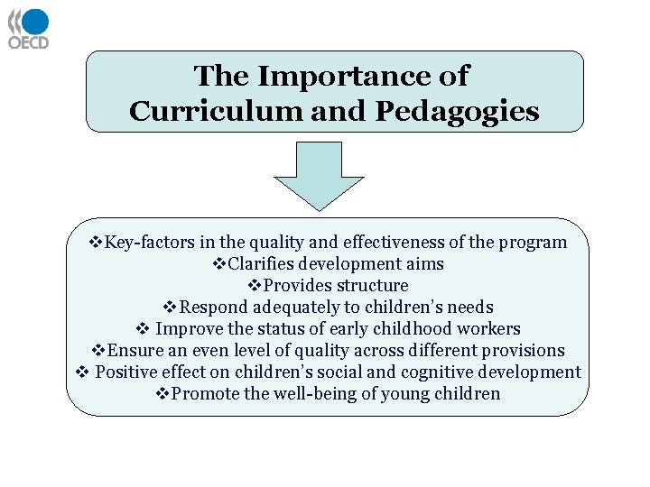 The Importance of Curriculum and Pedagogies v. Key-factors in the quality and effectiveness of