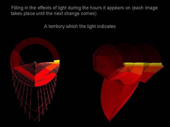 Filling in the effects of light during the hours it appears on (each image