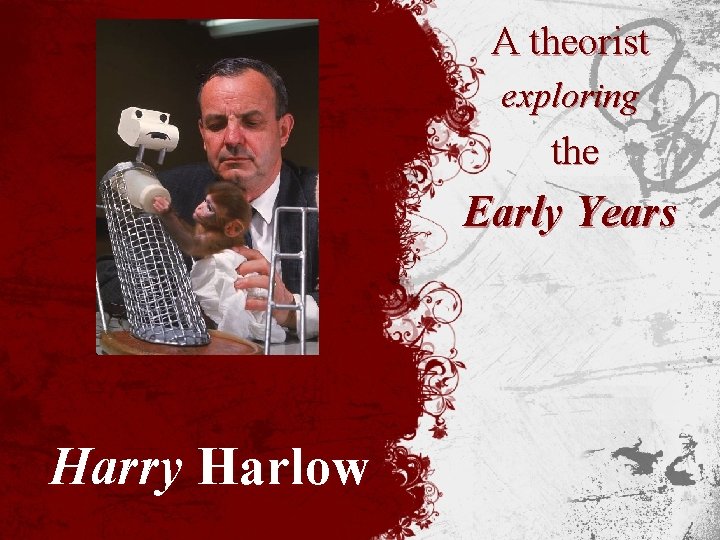 A theorist exploring the Early Years Harry Harlow 