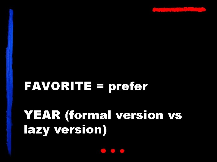 FAVORITE = prefer YEAR (formal version vs lazy version) 