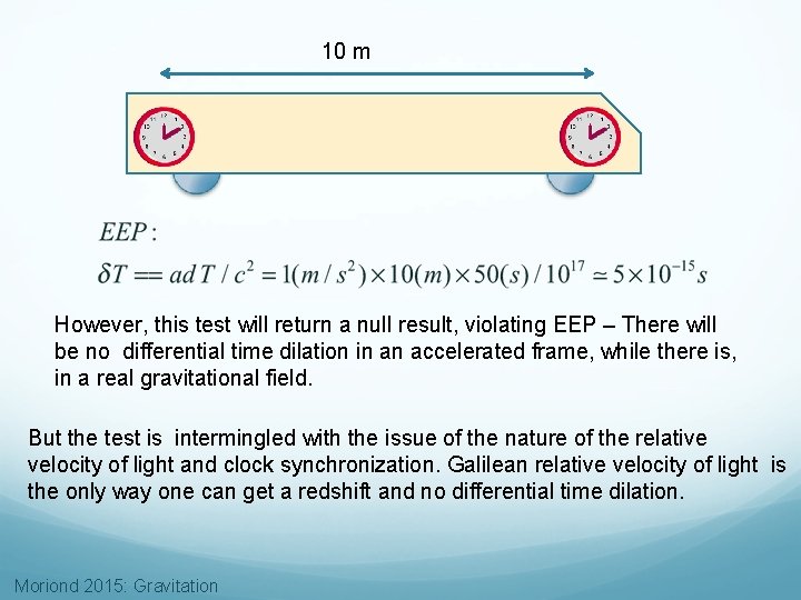 10 m However, this test will return a null result, violating EEP – There