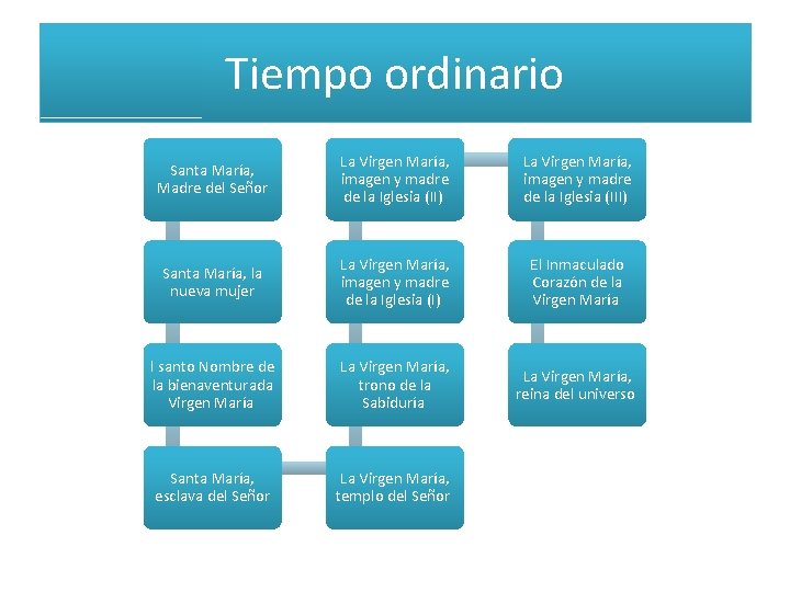 Tiempo ordinario Santa María, Madre del Señor La Virgen María, imagen y madre de