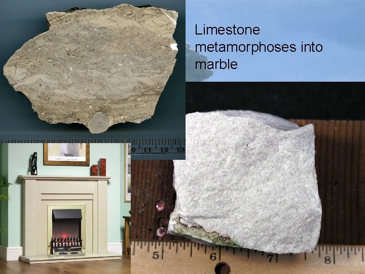 Limestone metamorphoses into marble 