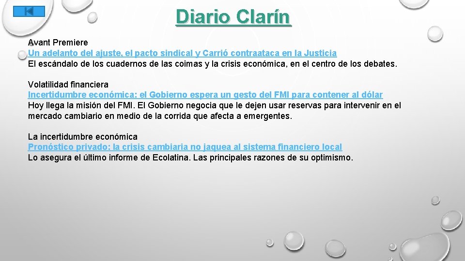 Diario Clarín Avant Premiere Un adelanto del ajuste, el pacto sindical y Carrió contraataca