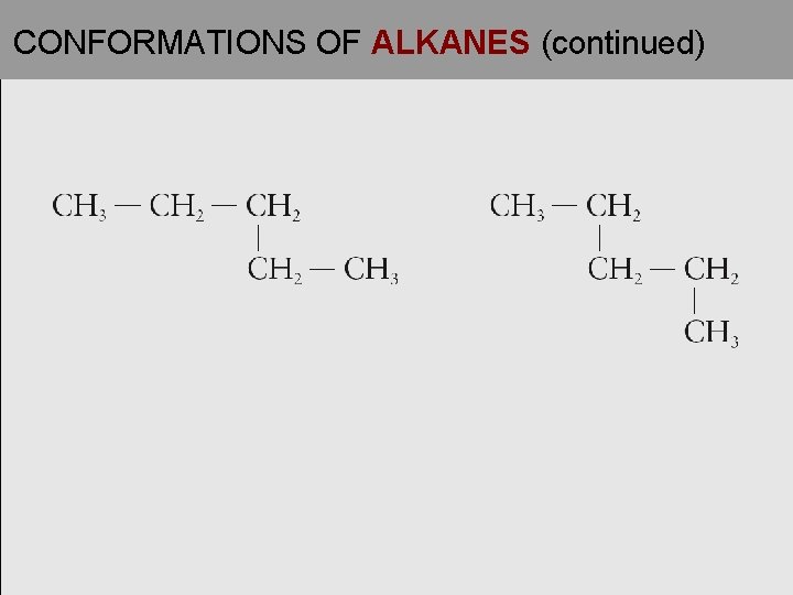 CONFORMATIONS OF ALKANES (continued) 