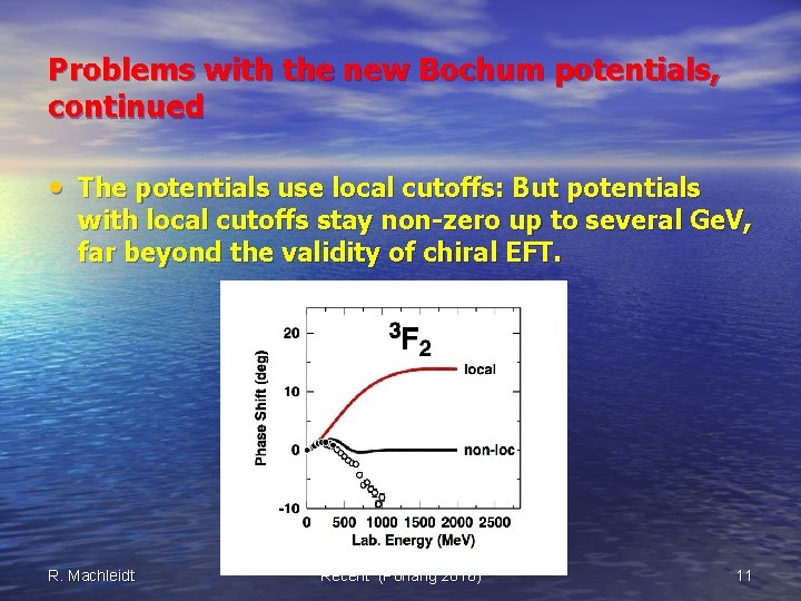 Problems with the new Bochum potentials, continued • The potentials use local cutoffs: But