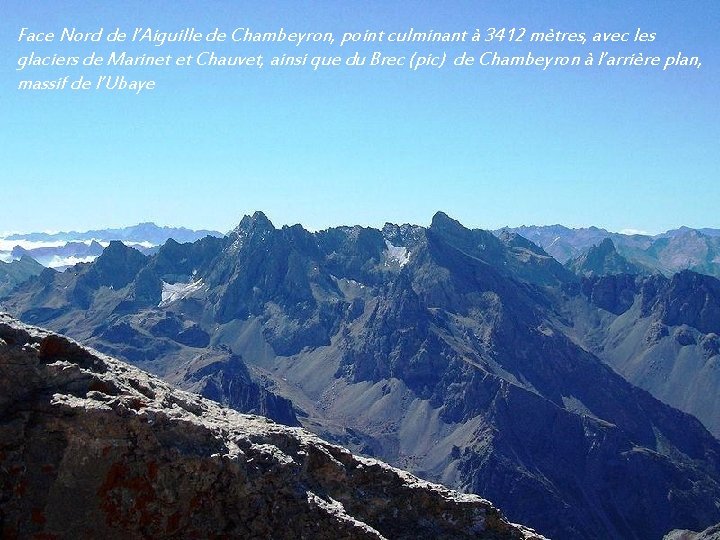 Face Nord de l’Aiguille de Chambeyron, point culminant à 3412 mètres, avec les glaciers