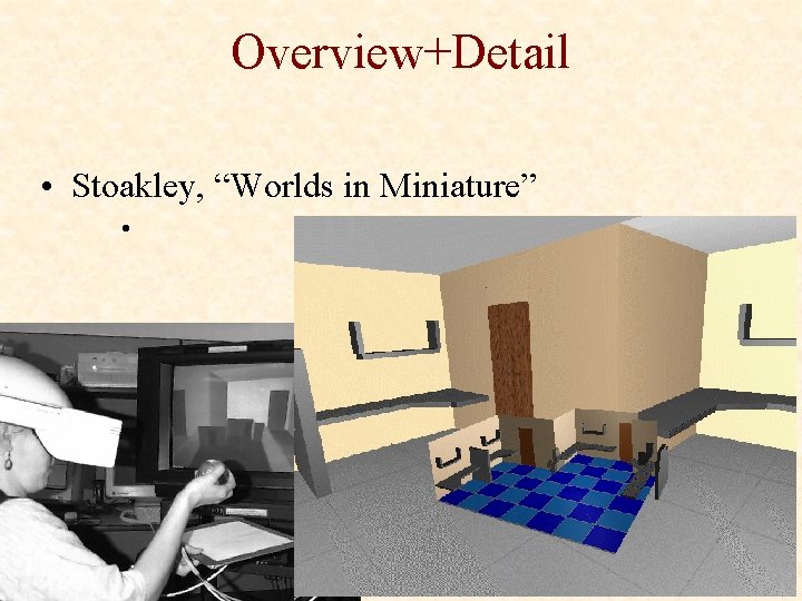 Overview+Detail • Stoakley, “Worlds in Miniature” • 