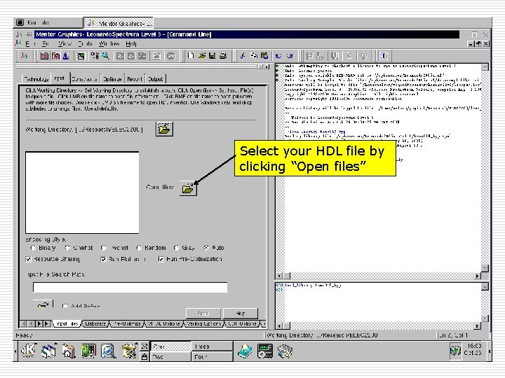 Select your HDL file by clicking “Open files” Spring 09, Jan 9 ELEC 5270/6270