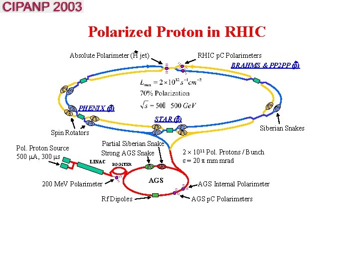 Polarized Proton in RHIC p. C Polarimeters BRAHMS & PP 2 PP (p) Absolute