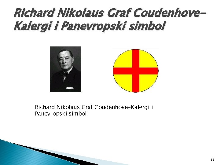Richard Nikolaus Graf Coudenhove. Kalergi i Panevropski simbol Richard Nikolaus Graf Coudenhove-Kalergi i Panevropski