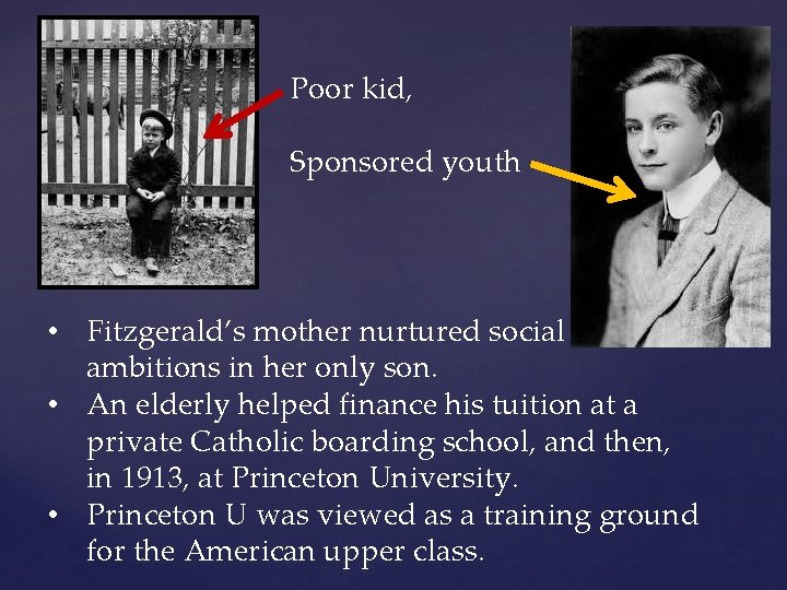 Poor kid, Sponsored youth • Fitzgerald’s mother nurtured social ambitions in her only son.