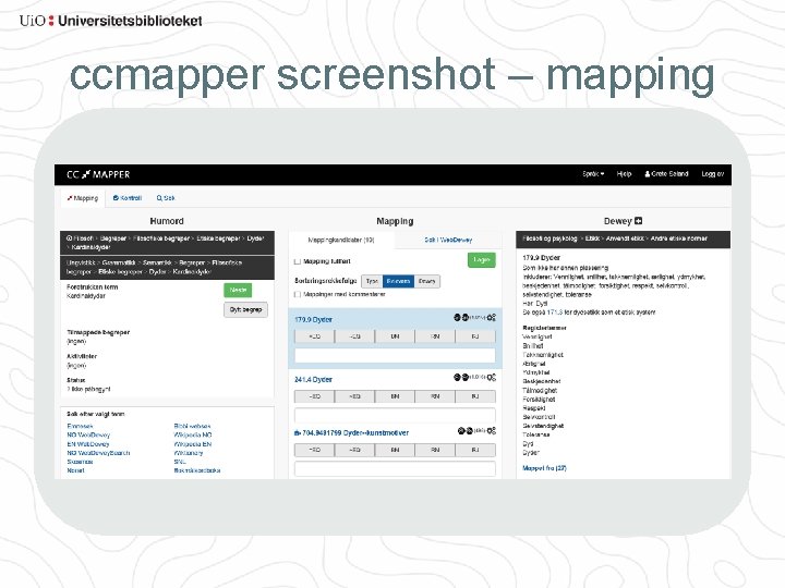 ccmapper screenshot – mapping 